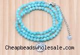 GMN7469 4mm faceted round amazonite beaded necklace with constellation charm