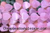 HEAR30 15 inches 16mm – 17mm heart rose quartz beads