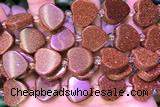 HEAR33 15 inches 16mm – 17mm heart goldstone gemstone beads