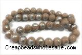 JADE524 15 inches 4mm round silvery jade gemstone beads