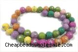 JADE538 15 inches 12mm round silvery jade gemstone beads