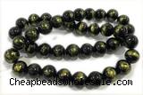 JADE624 15 inches 4mm round golden jade gemstone beads