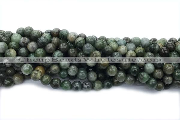 JADE690 15 inches 8mm round green jade gemstone beads