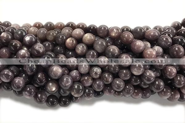 KUNZ16 15 inches 8mm~9mm round natural Brazilian lepidolite beads