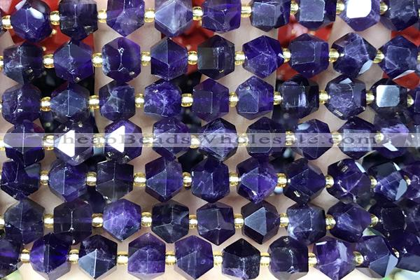 MIXE128 15 inches 10mm faceted amethyst gemstone beads