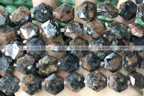 MIXE148 15 inches 12mm faceted hexagon jasper beads