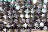 MIXE76 15 inches 10mm faceted tourmaline gemstone beads