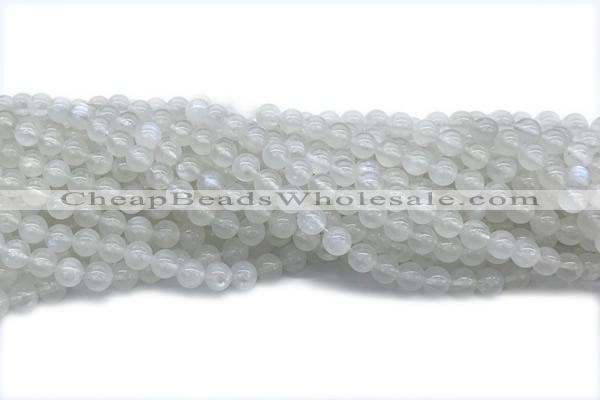 MOON06 15 inches 6mm round white moonstone gemstone beads