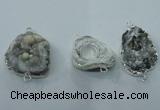 NGC105 25*35mm - 30*40mm freeform druzy agate connectors wholesale
