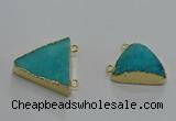 NGC1256 20*25mm - 25*30mm triangle druzy agate connectors