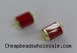 NGC1263 15*20mm faceted tube agate gemstone connectors wholesale