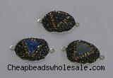 NGC1398 18*25mm freeform druzy agate connectors wholesale