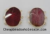 NGC153 30*40mm freeform agate gemstone connectors wholesale