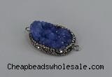 NGC1637 20*25mm - 22*30mm freeform druzy quartz connectors