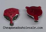 NGC1703 40*55mm - 45*60mm Fox-head agate gemstone connectors