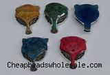NGC1707 40*55mm - 45*60mm Fox-head agate gemstone connectors
