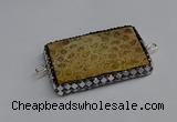 NGC1840 22*30mm - 35*45mm rectangle fossil coral connectors