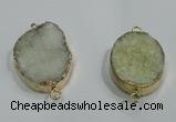 NGC20 20*30mm - 25*35mm freeform druzy agate connectors