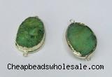 NGC232 20*30mm - 25*35mm freeform plated druzy agate connectors