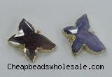 NGC254 22*30mm carved butterfly agate connectors wholesale
