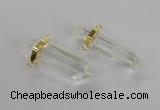 NGC265 10*35mm - 15*30mm faceted nuggets white crystal connectors