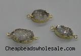 NGC270 10*15mm - 13*18mm freeform plated druzy agate connectors