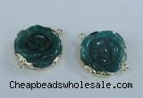 NGC291 23*25mm - 26*28mm carved flower agate gemstone connectors
