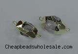 NGC337 15*20mm - 18*25mm faceted nuggets white crystal connectors