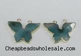 NGC410 30*40mm butterfly agate gemstone connectors wholesale
