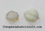 NGC434 20*25mm - 25*30mm freeform druzy agate gemstone connectors