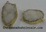 NGC5040 25*35mm - 35*45mm freeform druzy quartz connectors