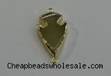 NGC5051 20*35mm – 25*40mm arrowhead lemon quartz connectors