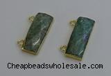 NGC5102 12*30mm - 15*35mm faceted rectangle amazonite connectors
