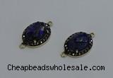 NGC5134 16*20mm oval lapis lazuli gemstone gemstone connectors