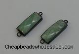 NGC5195 12*30mm - 15*30mm faceted rectangle amazonite connectors