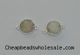 NGC5238 15mm - 16mm coin druzy agate connectors wholesale