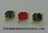 NGC5345 20mm flower sea sediment jasper connectors wholesale