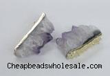 NGC541 30*50mm - 30*65mm freeform druzy amethyst connectors