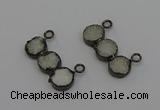 NGC5446 10*30mm druzy agate gemstone connectors wholesale