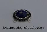 NGC5659 18*25mm faceted oval lapis lazuli gemstone connectors