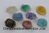 NGC568 18*25mm - 25*30mm freeform druzy agate connectors wholesale
