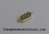 NGC5709 10*16mm freeform plated druzy quartz connectors