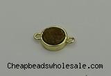 NGC5779 12mm coin plated druzy agate connectors wholesale