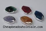 NGC580 18*25mm - 22*30mm freeform agate gemstone connectors