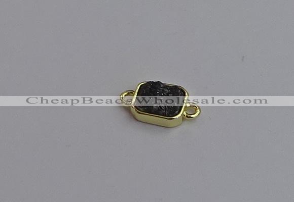 NGC5867 10*12mm rectangle plated druzy agate connectors wholesale