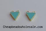 NGC5985 15*16mm triangle white howlite turquoise connectors