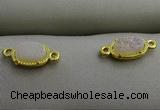 NGC6018 5*8mm oval plated druzy agate connectors wholesale