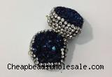 NGC631 24*25mm - 26*28mm freeform plated druzy agate connectors