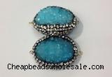 NGC649 20*30mm - 25*35mm freeform druzy agate connectors wholesale