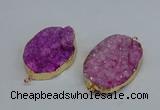 NGC8003 30*40mm - 35*45mm freeform druzy agate connectors